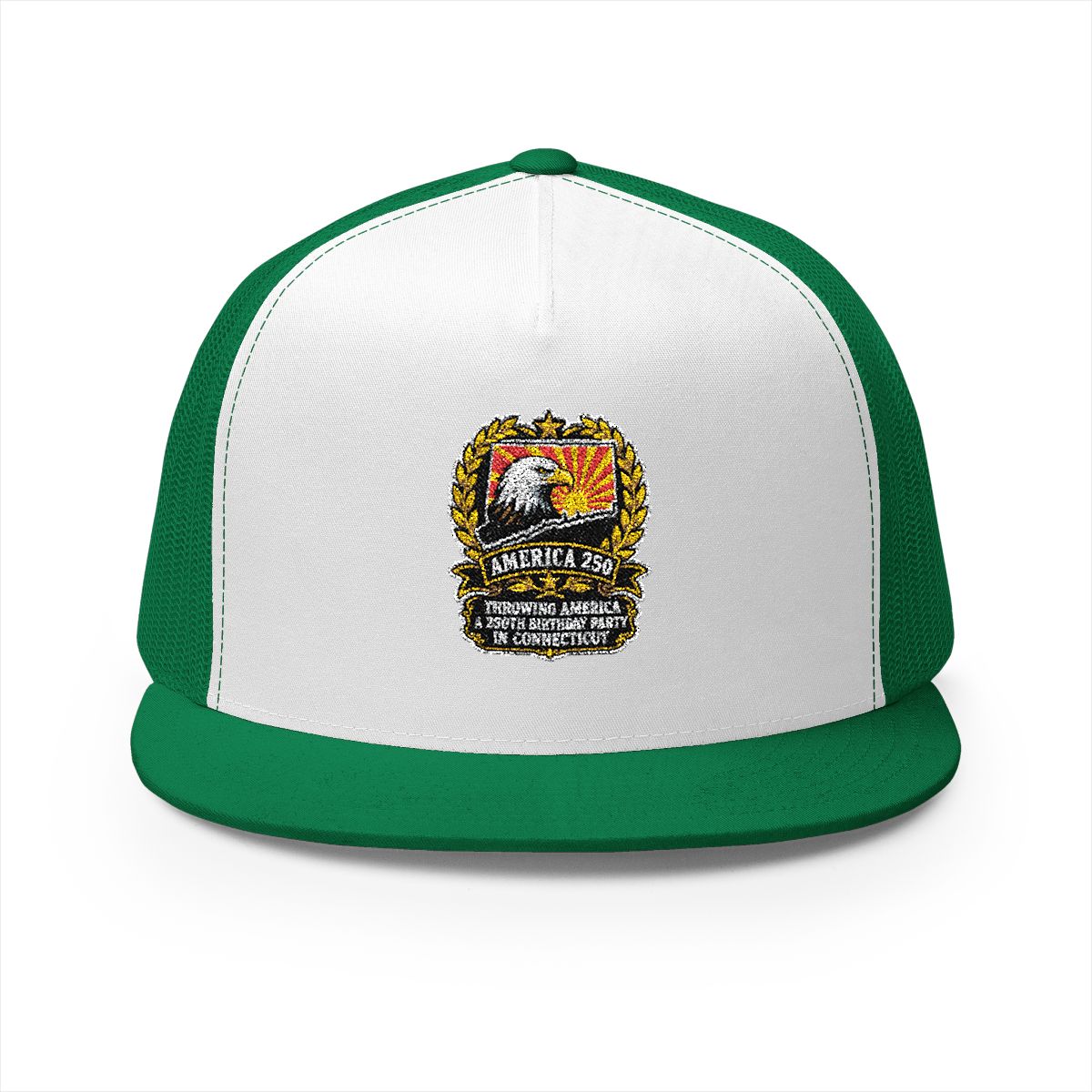 Connecticut America 250 Eagle Patriotic 5-Panel Trucker Hat – Anniversary Gift for Him