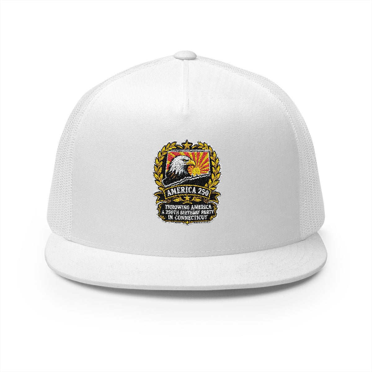 Connecticut America 250 Eagle Patriotic 5-Panel Trucker Hat – Anniversary Gift for Him