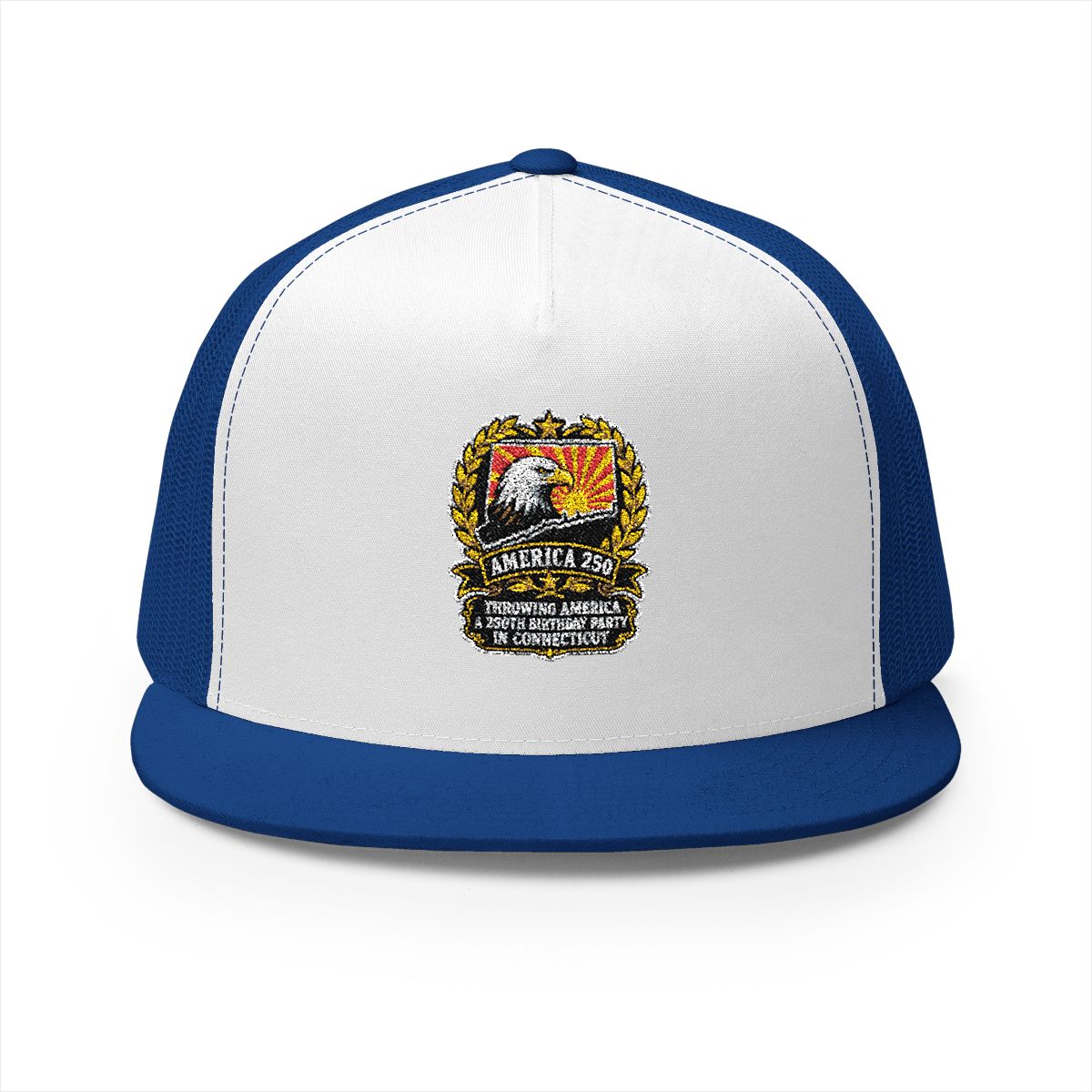 Connecticut America 250 Eagle Patriotic 5-Panel Trucker Hat – Anniversary Gift for Him