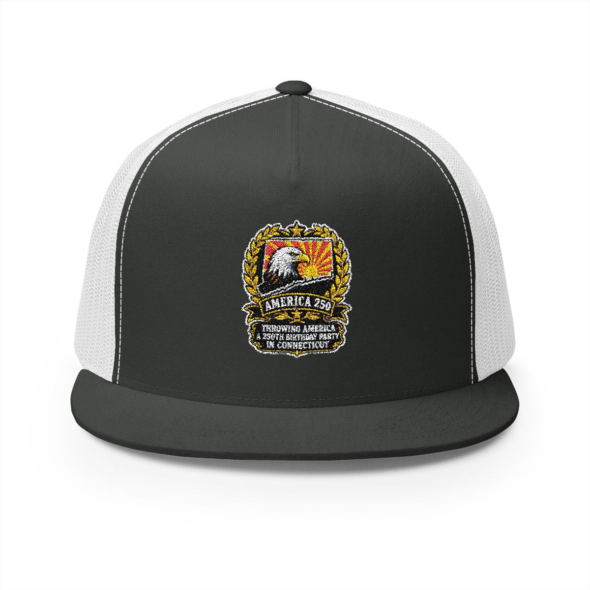 Connecticut America 250 Eagle Patriotic 5-Panel Trucker Hat – Anniversary Gift for Him