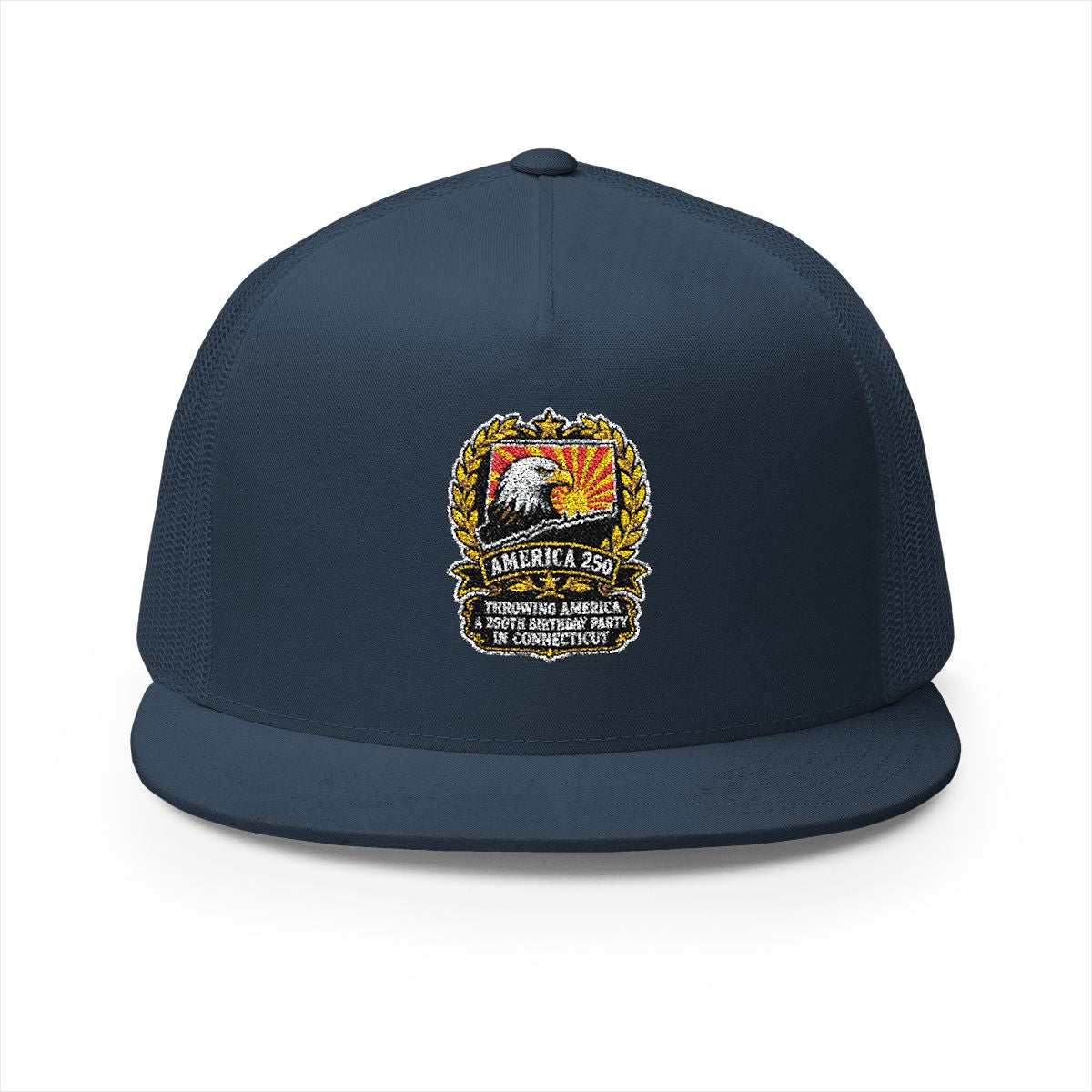 Connecticut America 250 Eagle Patriotic 5-Panel Trucker Hat – Anniversary Gift for Him