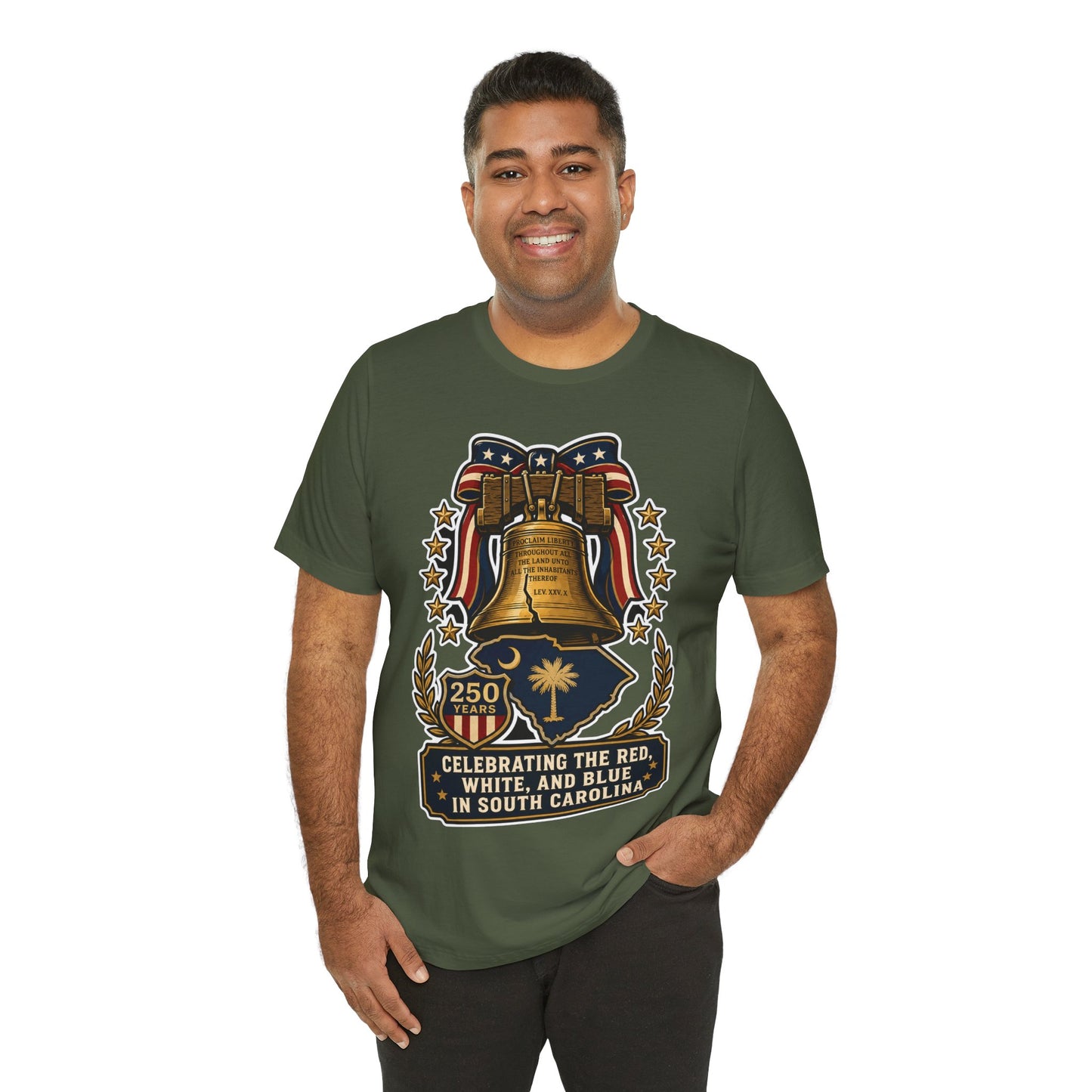 Liberty Bell South Carolina T-Shirt — "Celebrating the Red, White, and Blue" 250th Anniversary