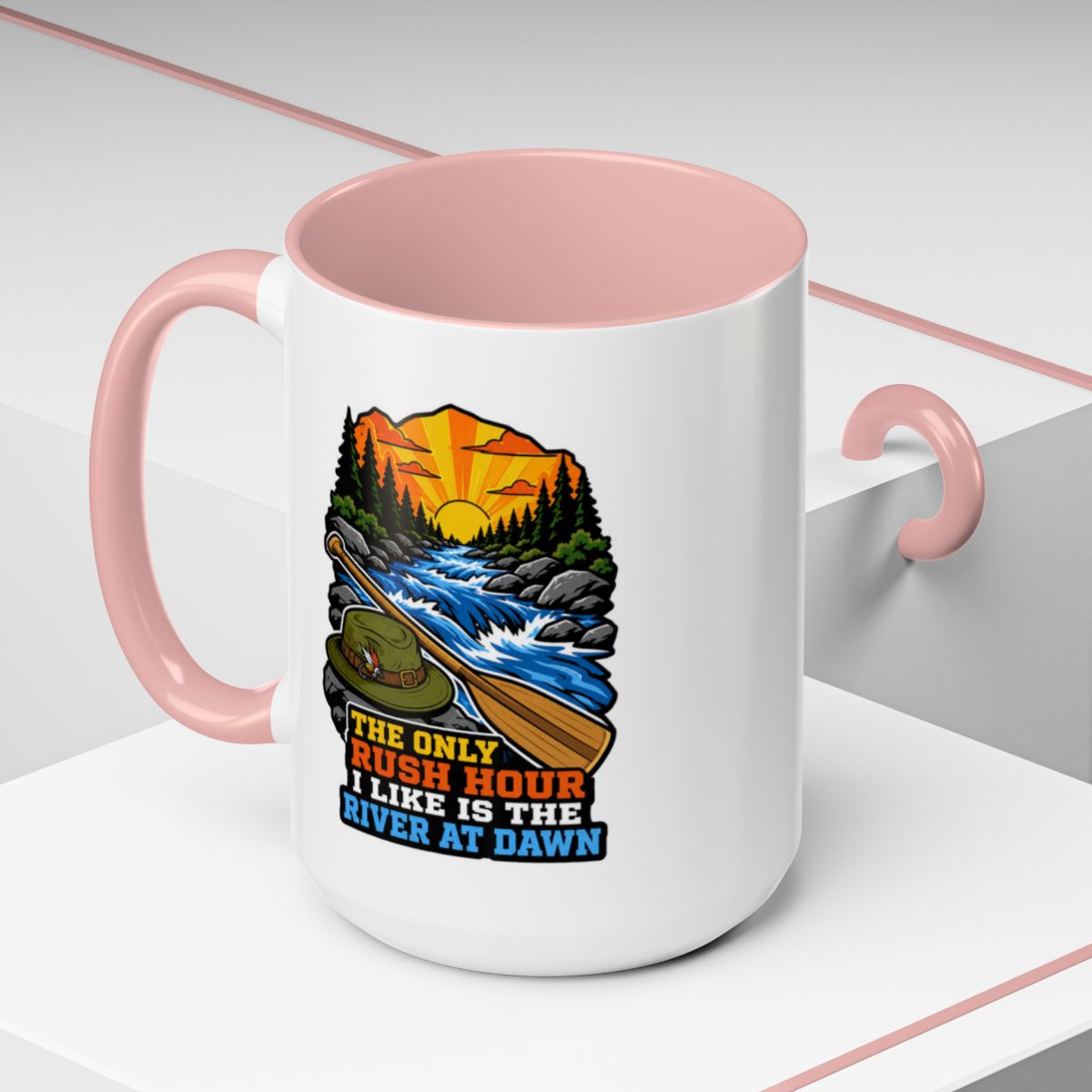 The Only Rush Hour I Like Is The River At Dawn Mug | Camping Mug | Canoeing Gift | Kayak Coffee Mug | Nature Lover Gift | Outdoor Mug