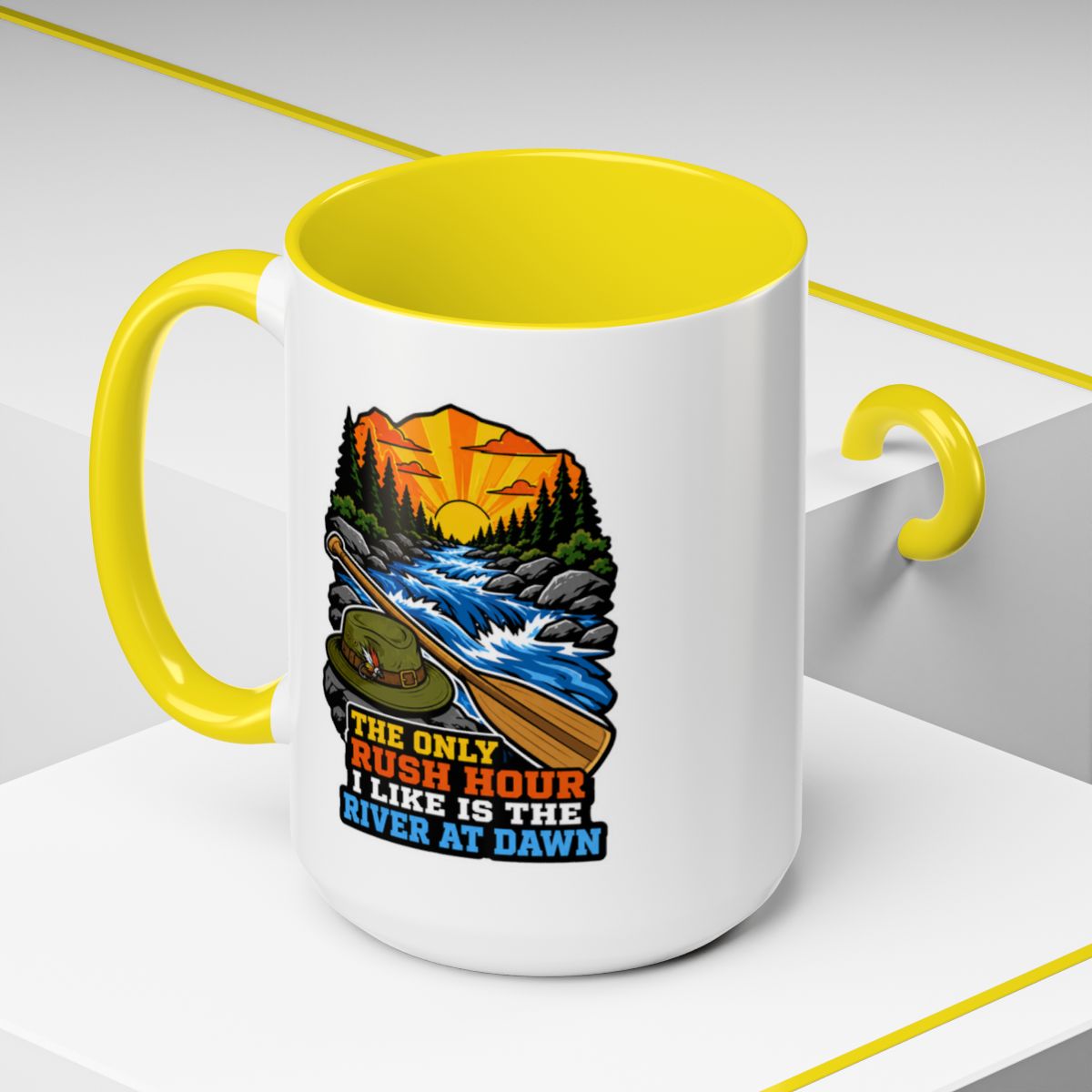 The Only Rush Hour I Like Is The River At Dawn Mug | Camping Mug | Canoeing Gift | Kayak Coffee Mug | Nature Lover Gift | Outdoor Mug