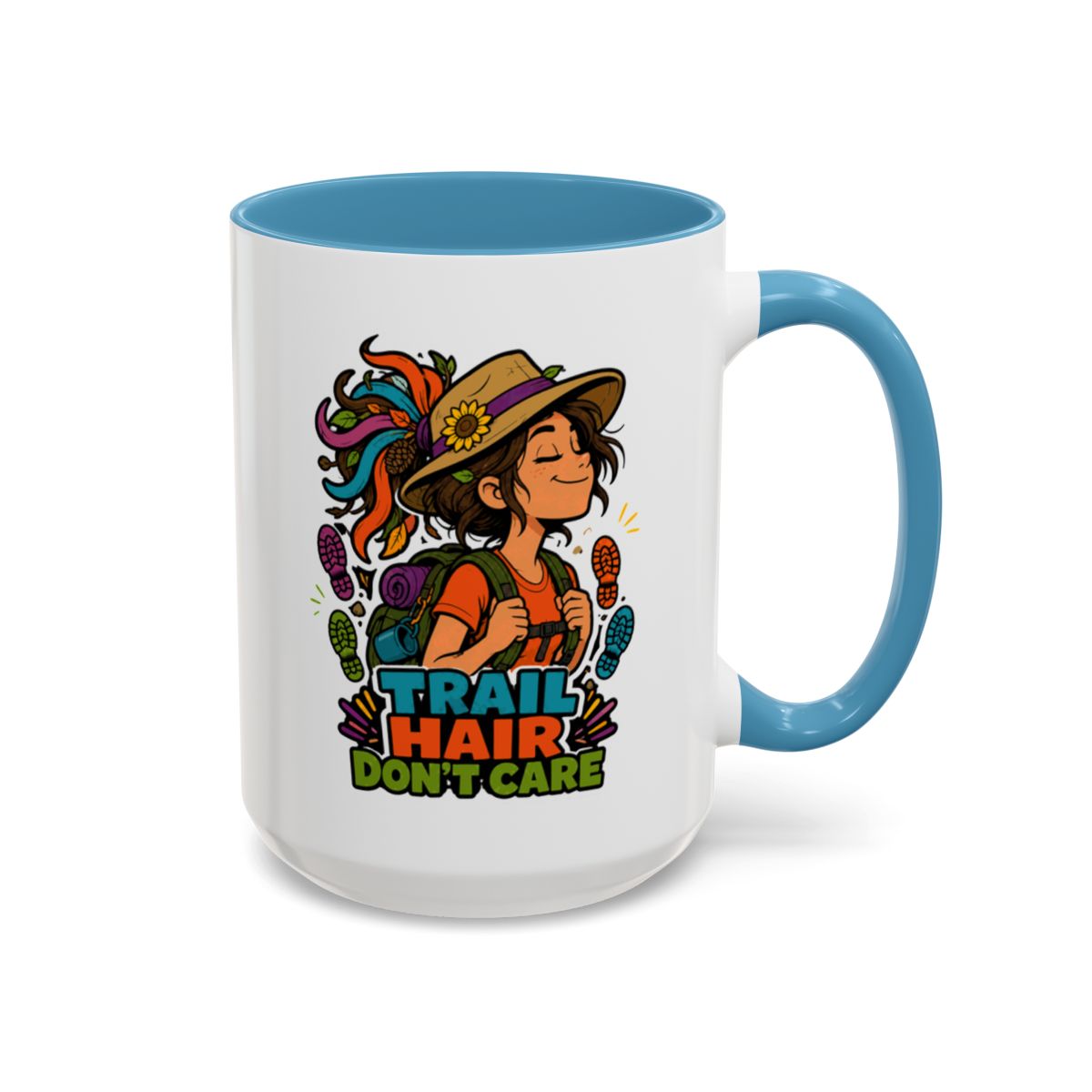 Trail Hair Don't Care Mug | Funny Hiking Mug | Camping Coffee Cup | Gift for Hiker | Nature Lover Mug | Backpacking Gift | Women's Outdoor Mug