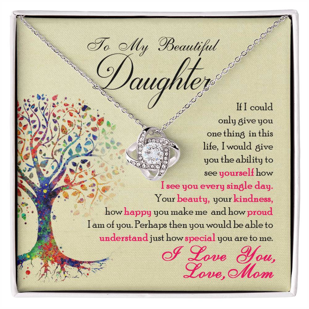 To My Beautiful Daughter – "I See You Through a Mother’s Eyes" Gift Necklace from Mom