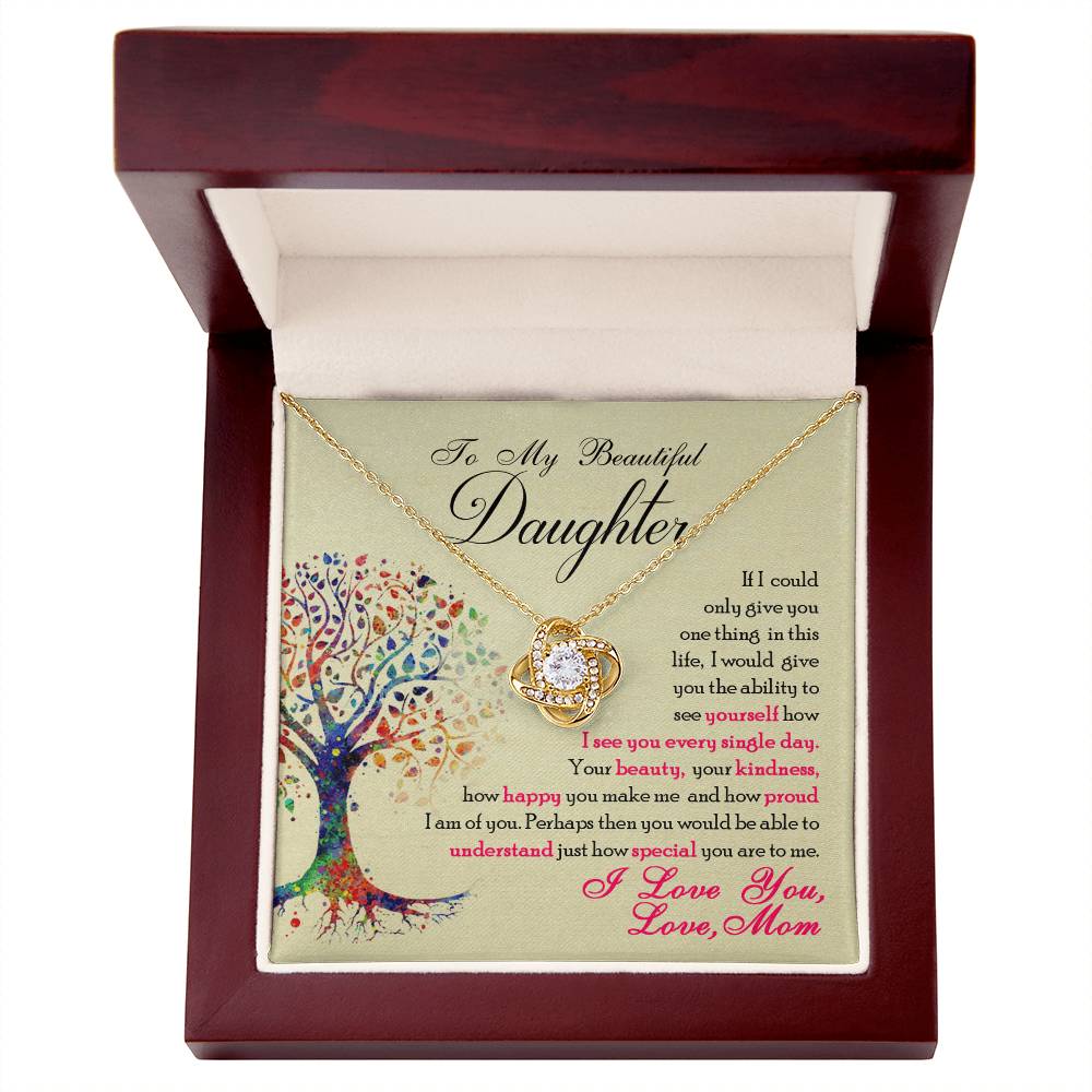 To My Beautiful Daughter – "I See You Through a Mother’s Eyes" Gift Necklace from Mom