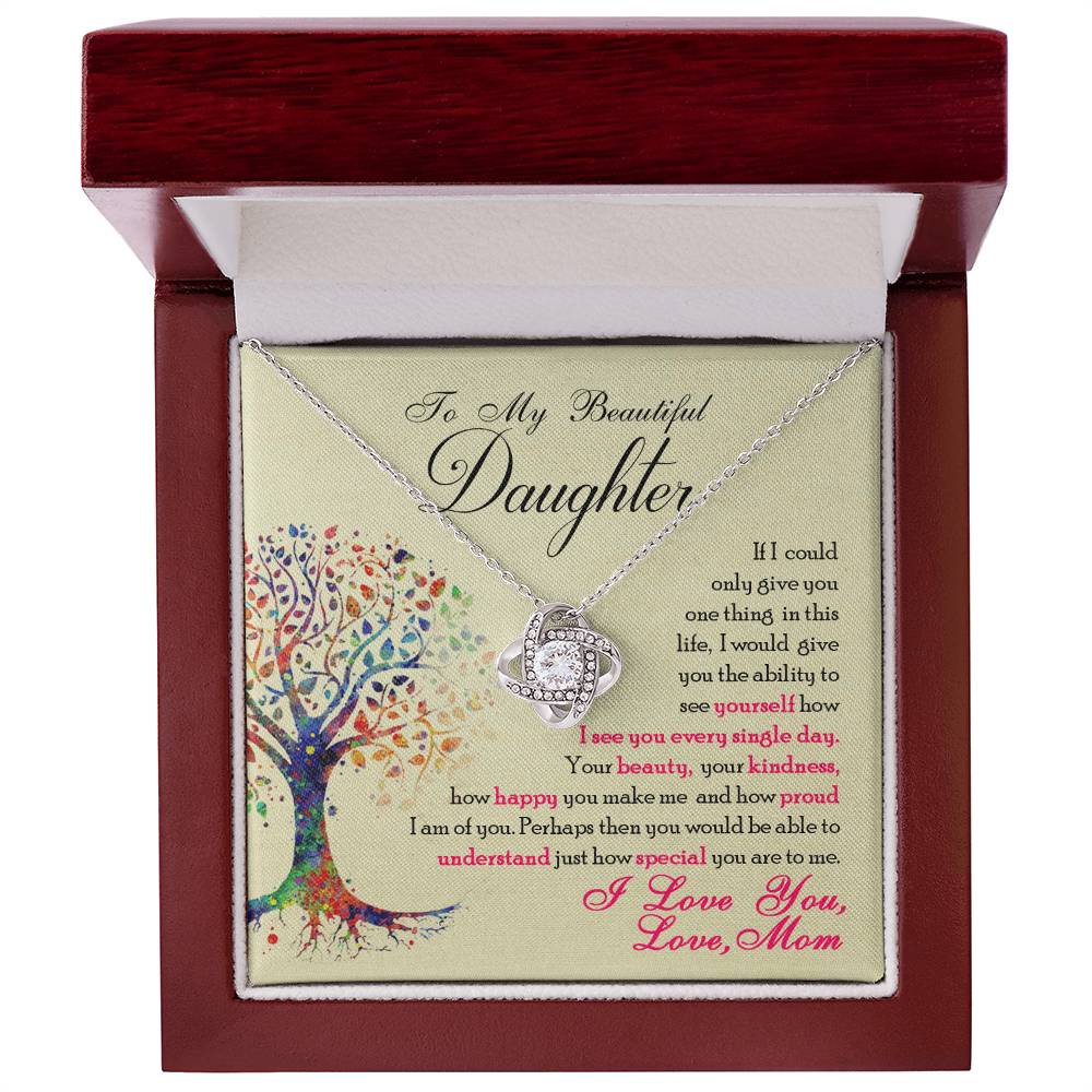 To My Beautiful Daughter – "I See You Through a Mother’s Eyes" Gift Necklace from Mom
