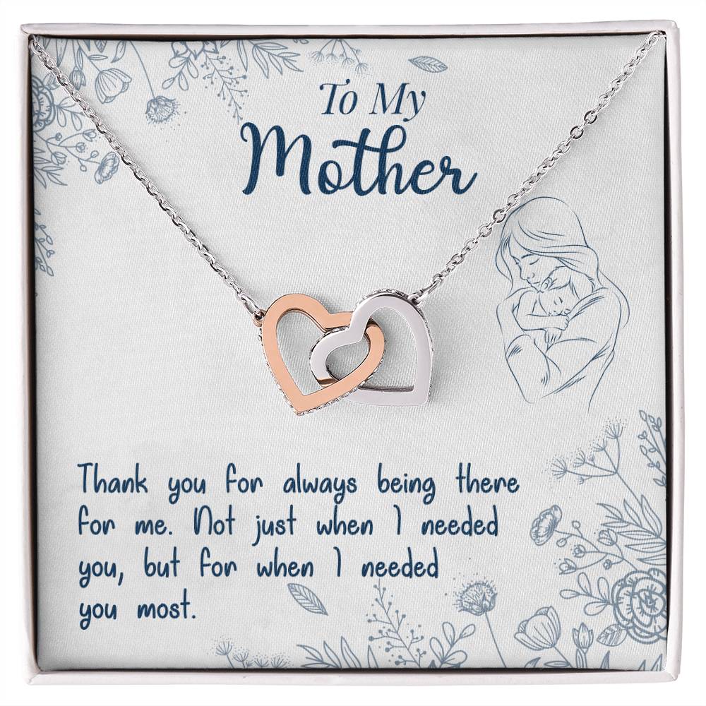 To My Mother – Interlocking Hearts Necklace with Message Card