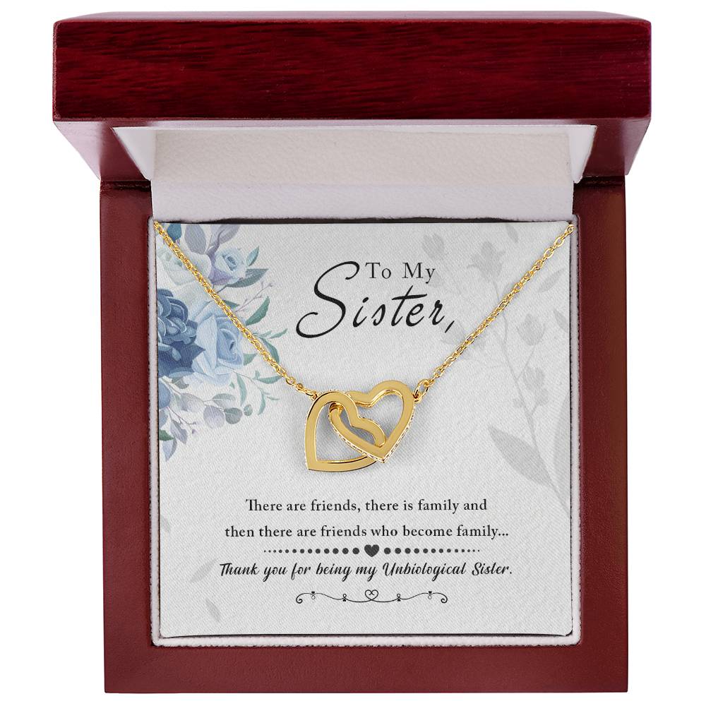 To My Sister – Interlocking Hearts Necklace for an Unbiological Sister