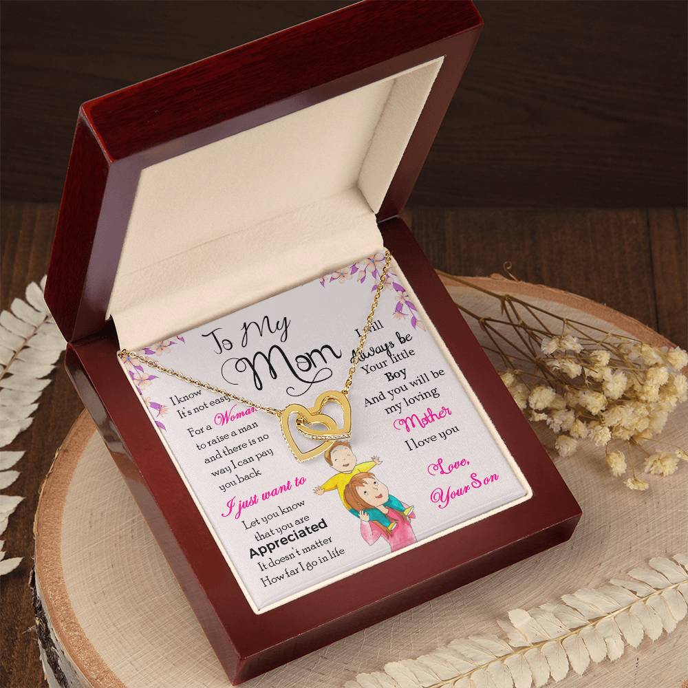 To My Mom – Interlocking Hearts Necklace Gift from Son