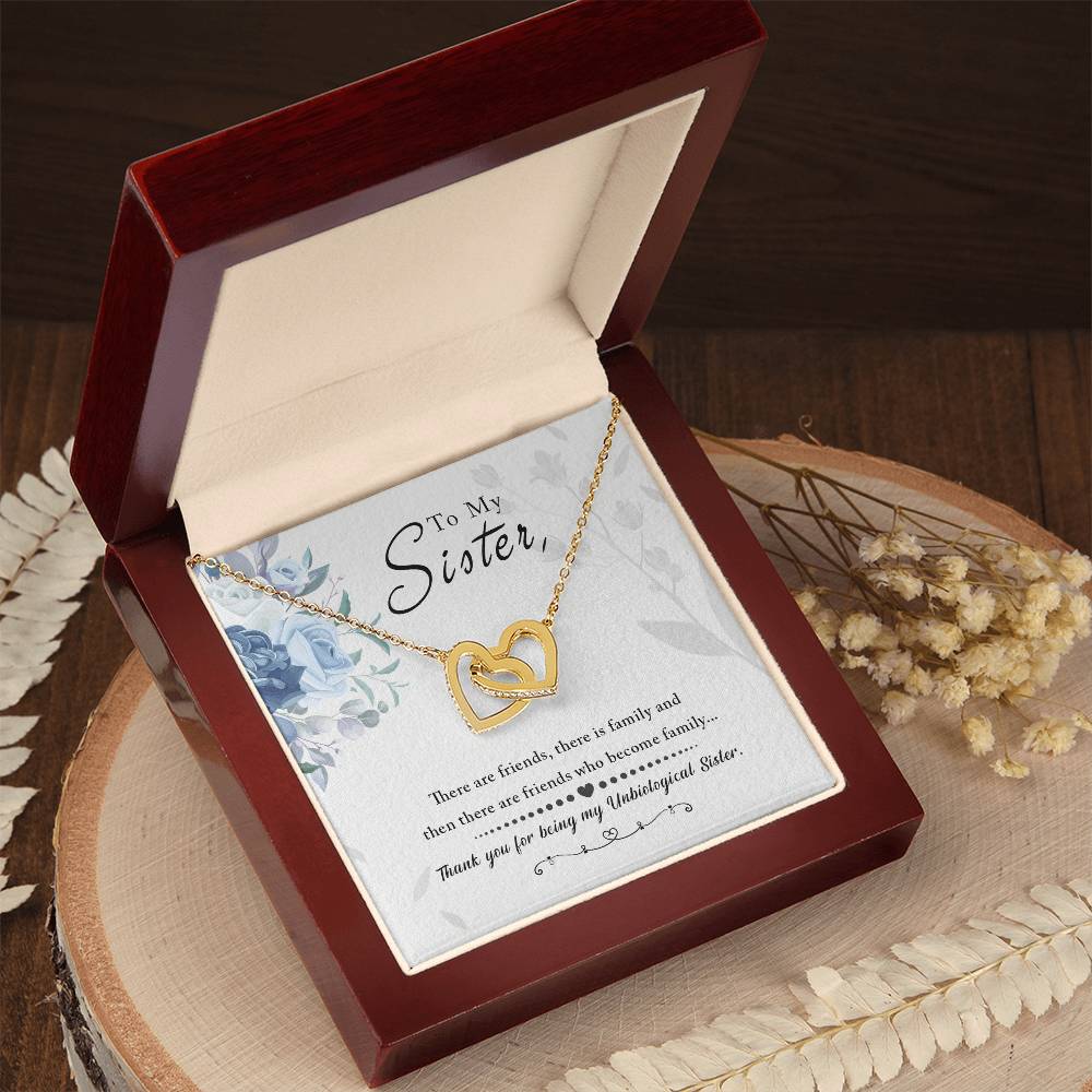 To My Sister – Interlocking Hearts Necklace for an Unbiological Sister