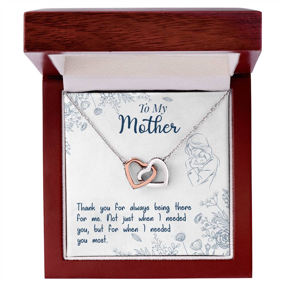 To My Mother – Interlocking Hearts Necklace with Message Card