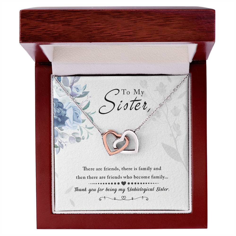 To My Sister – Interlocking Hearts Necklace for an Unbiological Sister