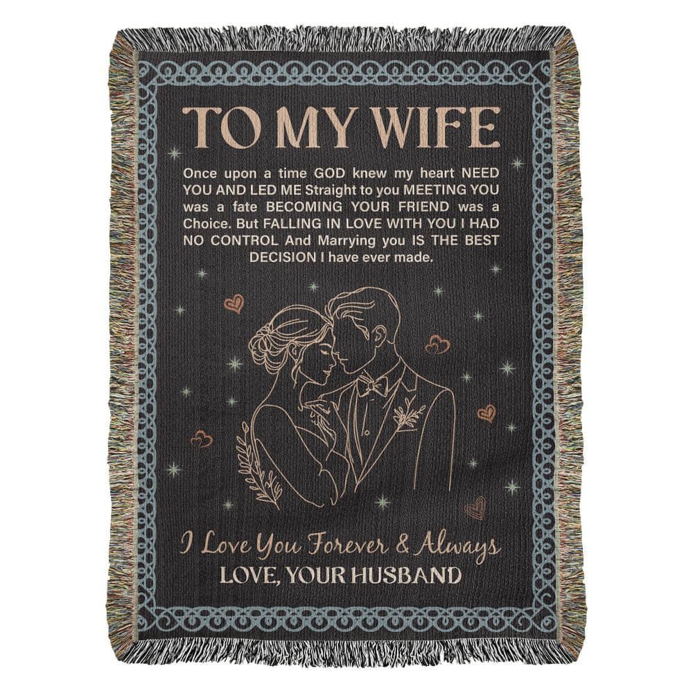To My Wife – Woven Heirloom Cotton Blanket Gift from Husband