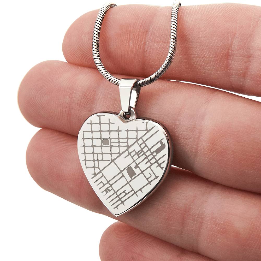 Personalized Map Heart Necklace – Engraved Location Keepsake Gift for Anniversaries & Birthdays