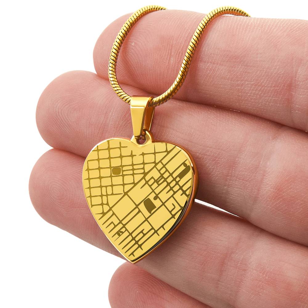 Personalized Map Heart Necklace – Engraved Location Keepsake Gift for Anniversaries & Birthdays