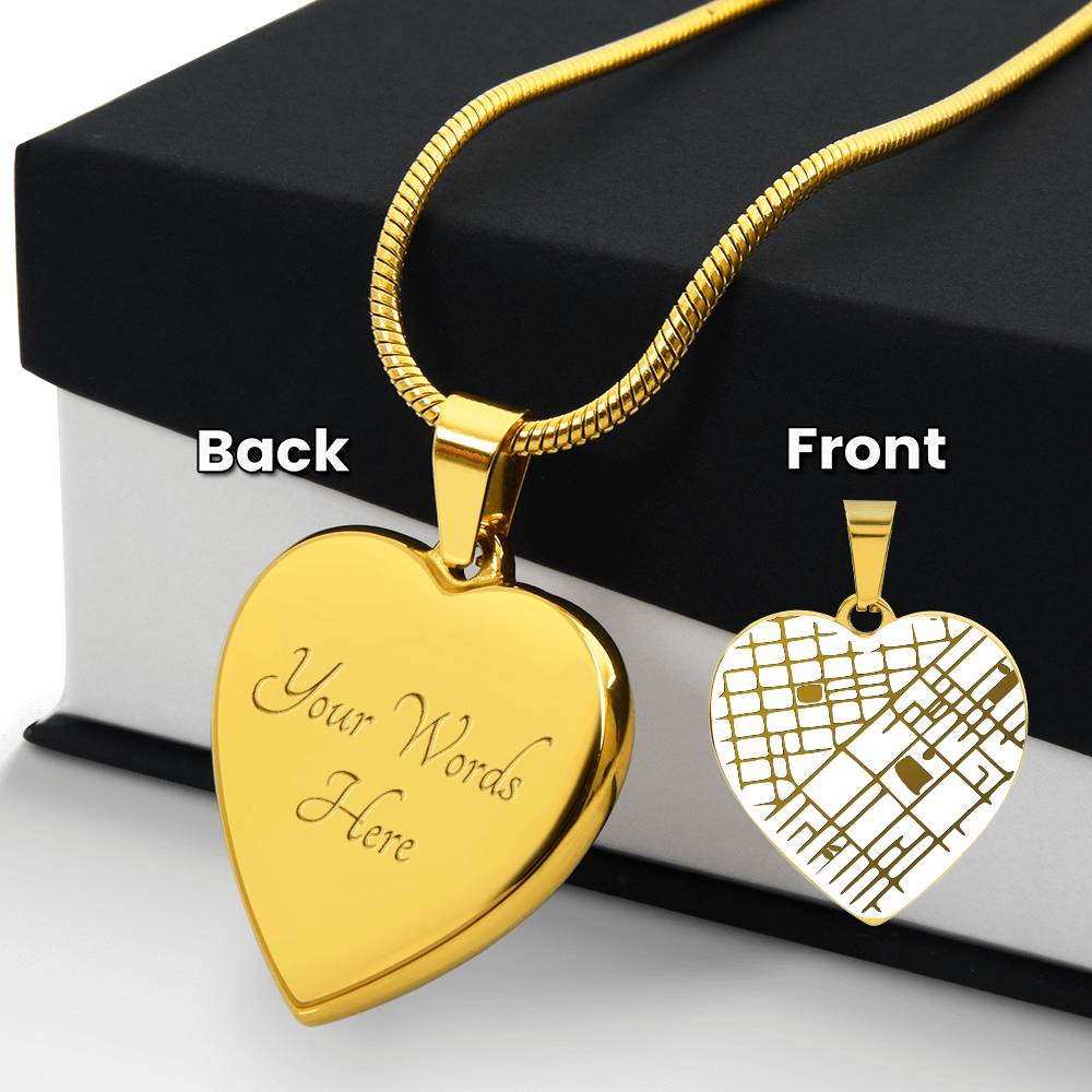 Personalized Map Heart Necklace – Engraved Location Keepsake Gift for Anniversaries & Birthdays