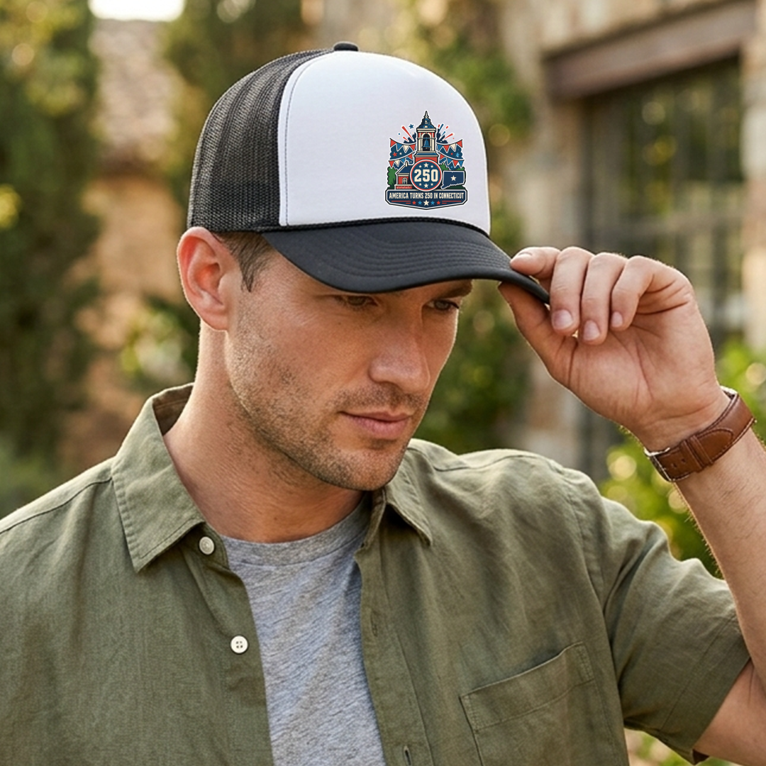 Connecticut America 250 Celebration 5-Panel Trucker Hat – Patriotic Anniversary Cap